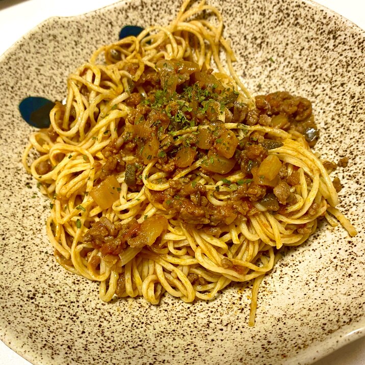 冷凍糖質0g麺でミートスパゲッティ